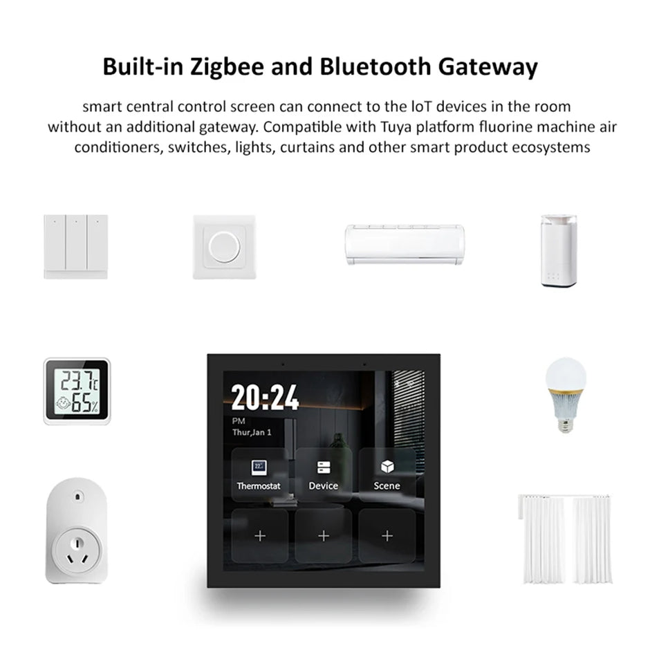 Smart Zigbee Thermostat - LED Touch Screen Climate Control for Heating, Cooling & Water Systems
