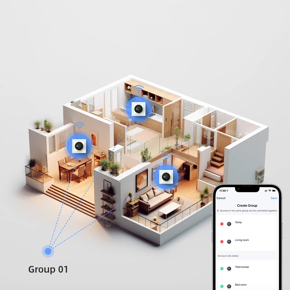 AVATTO Tuya WiFi Smart Knob Thermostat Temperature Controller