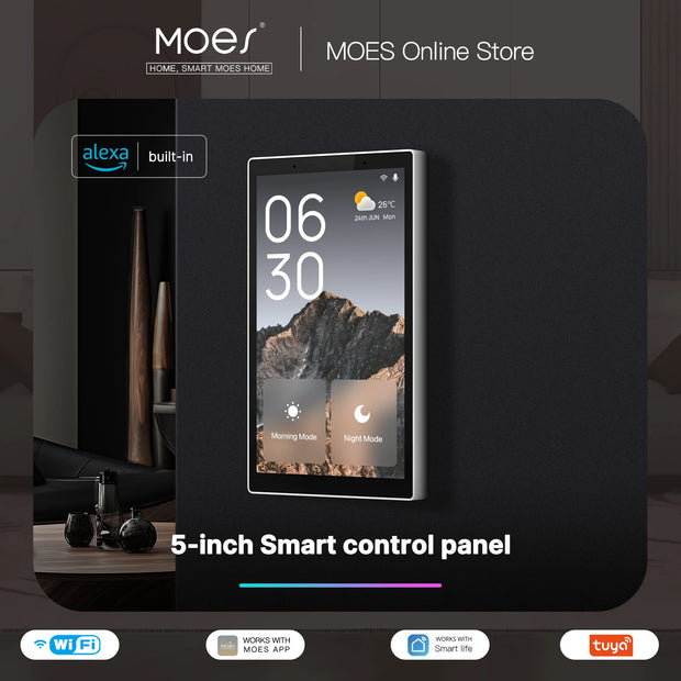 MOES Tuya Wifi Smart 5-inch Touch Screen US Center Control Panel